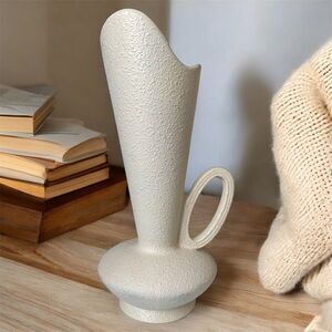 Vintage Mid Century Modern‎ 14” China Craft USA White Splatter Ware Vase C-414